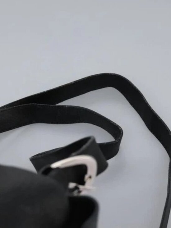 Salvatore Ferragamo Gancini Backpack Leather Black Silver Auth EC696